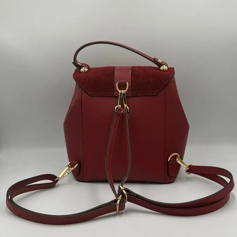 Viola Castellani Burgundy Suede and Leather Covertable Bag